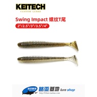 Japan Imported K Brand KEITECH Threaded T-Tail Swing Impact7/8/10/12/13cm Lure Soft Bait