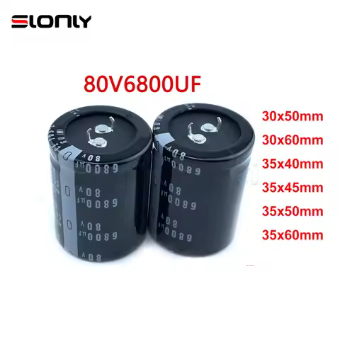 2pcs 80v6800uf 6800uF 80V 30x50 30x60 35x40 35x45 35x50 35x60mm Pitch 10mm Nichicon Horn Fever Audio