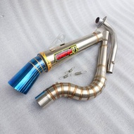 (T) Daeng sai4 open spec Pipe canister 51mm open exhaust Pipe for Wave 125 Xrm 110/125 Wave 100/10/115 Rs125 Furry 125 Smash 115 Rusi100/110 Daeng Pipe Daeng sai4 Aun Pipe Nlk Pipe Charama Pipe Creed Pipe Kou Pipe