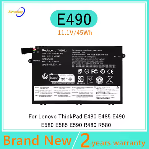 E490 Laptop battery For Lenovo ThinkPad E480 E585 R480 E590 E485 01AV445 L17M3P52 01AV446 01AV447 01