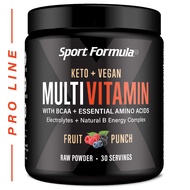 Multivitamin Powder - Drink Mix for Men Women BCAA Amino Acids Won’t Upset Your Stomach - Keto Vegan