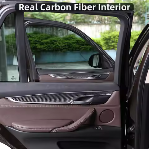 Real Carbon fiber For BMW X5 F15 2014-2018 Interior Door Decoration Panel Cover Trim Real Carbon Fib