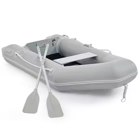 7.5ft Inflatable Dinghy Boat for 2 Adults, 660lb Capacity Heavy-Duty PVC Raft with Aluminum Floor &