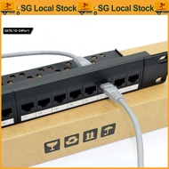 [SG Stock]Network Patch Panel,24 Port 1U Rack Mountable CAT6 Patch Panel Pro RJ45 110 Network Patch 