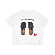 UNISEX White T-Shirt ""SHOES" Boxy Form - EDDIE