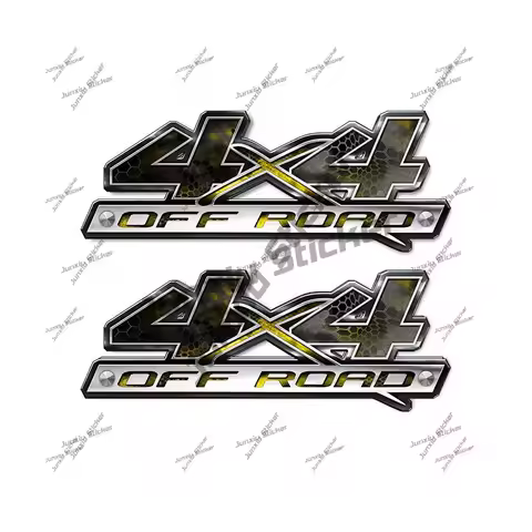 2 Pack 4X4 OFF ROAD Chameleon Camo Yellow Decals Bedside Sticker Truck Pickup Camper F150 4x4 Off Ro