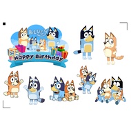 Bluey Happy Birthday Decoration Set Cake Topper for Birthday Cake Custom Name