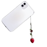 【seve*】 Sweet Strawberry Beaded Pendant Charm for Mobiles and Key Holders Stylish Phone Charm for Fashion Enthusiasts