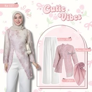 Dearlumi - 3in1 Wedding Outfit Raya Kekinian (Outer Brocade Jnggan + Knit Pants + bella Square Hijab