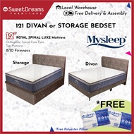 121 Storage/Divan Bed | Frame + 12" Royal Spinal Luxe Orthopaedic Mattress Bedset Package