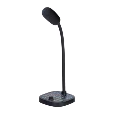 Y1AE Compact Desktop Microphone Portable USB Voice Changer 16 Adjustable Effects for Online Game Str