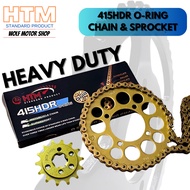 BELANG150 SUZUKI 415HDR-132L HTM 415 O-RING CHAIN 415 SPROCKET SET GOLD O RING CHAIN BELANG 150