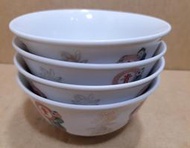 早期大同瓷碗 富貴福壽碗 童子碗 飯碗- 4 碗合售