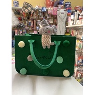 Green Tote Bag Plush Cloth
