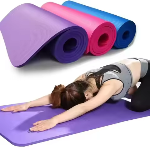 1CM Thick Yoga Mat Anti-skid Sports Fitness Mat NBR Comfort Foam Yoga Matt for Exercise, Yoga, and P