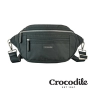 Crocodile 鱷魚皮件 布配皮斜背包 側背包 Snapper 3.0系列 0104-09901-黑藍兩色/ 黑色