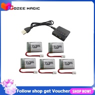 GozeeMagic 5PCS 3.7V 220Mah แบตเตอรี่ลิเธียมที่มี5 In 1 Charger สำหรับ Eachine E010 GoolRC T36 NINHU