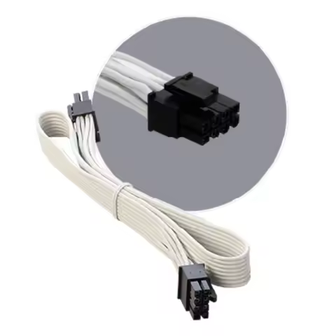 PCI-E 8Pin 6+2Pin White GPU Graphics Card Power Cable for Corsair RM750x RM850x RM1000i White Versio
