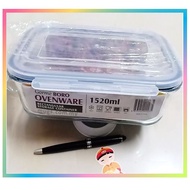 Gorme Boro Ovenware Ractangular 1520ml Storage Container / Square 800ml Glass Storage Box with Cover