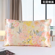 hot 100% nature mulberry Silk 19mm charmeuse silk Yellow Floral print pillowcase pillow cases Envel