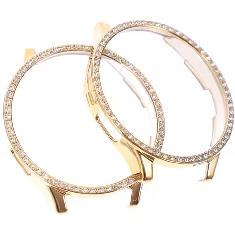 2Pcs Glitter Watch Shell Shiny Bling Bling Charm Decor Premium Pc Resin Full Edge Coverage Smartwatc
