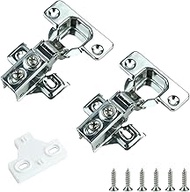 TAIFAM 4 Pack Cabinet Hinges, Stainless Steel Overlay Soft Close Kitchen Cabinet Hinge for 1/2" Partial Overlay Cupboard, Cabinet Door Hinges with Screws for Kitchen Cabinets（105 Degree Half Coverage）
