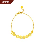 Top Cash Jewellery 916 Gold Shattered Design Ancient Coin Bracelet
