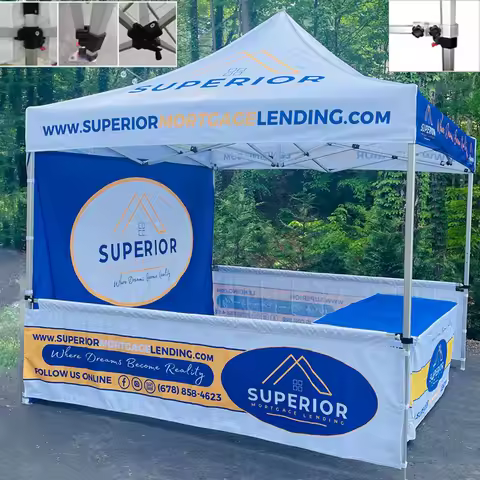 Teanling Customized 10x10 Pop Up Canopy With Side Walls 3x3 Resealable Gazebo Canopy Outdoor No Fram