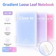 GOODAY A5 B5 Gradient Loose Leaf Notebook 60 Sheets Refillable Detachable Student Notebook A5 Notebo