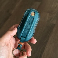 保時捷 磨砂油蠟 汽車鑰匙皮套 長版 Porsche Taycan Macan Cayen