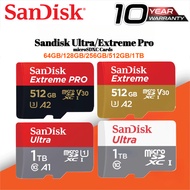 Sandisk Ultra/Extreme Pro Micro SDXC Memory Cards 64GB/128GB/256GB/512GB/1TB - High-Speed A2 Class 1