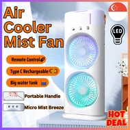 portable fan table fan cooler fan Air Cooler Mini Aircon Air Cooler Mist Fan double headed fan double fan SG STOCK