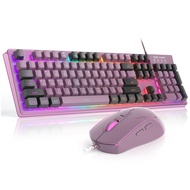MageGee Gaming Keyboard และ Mouse Combo K1 RGB LED Backlit Keyboard 104 คีย์ รู้สึกสบายสําหรับ Offic