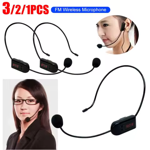 FM Wireless Microphone Headset Megaphone Multi-channel Radio Mic Voice Amplifier for Teaching/Tour G