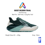 HIJAU 910 Nineten Geist Ekiden Trail Green/ Ivory White Trail Running Shoes, Outdoor, Tracking