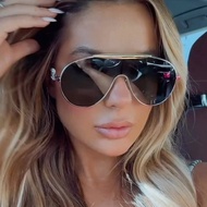 Oversized Conjoined Pilot Women's Metal Sunglasses Unique Glasses 40669