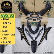 (STICKER TANAM/AIRBRUSH) RAPIDO COVER SET YAMAHA NVX V2 THAILAND AEROX-155 MAXI SIGNATURE (25) BLACK