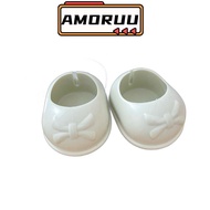 AMOR12UU 1Pair Round Toe Shoes, Colorful DIY 20cm Cotton Doll Shoes, Cute with Bowknot Pattern Doll 