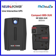 NEUROPOWER COMPACT 800VA UPS Backup Battery Build-In AVR Surge Spike Protection