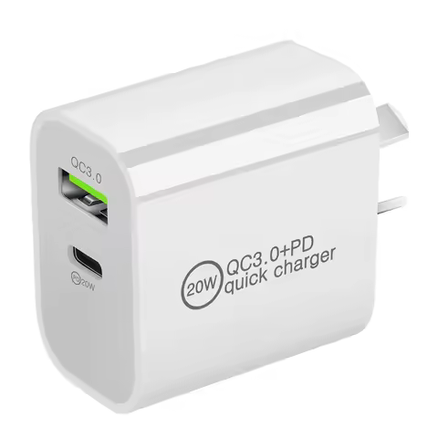 2 Pors Charger QC3.0 USB A Type C 20W PD Charging Adapter EU USA UK AUS Plug Power Supply Dock for i