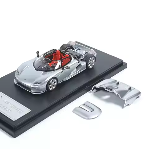 RM Rhino 1:64 CC850 silver Magnetic Rear Cover Alloy Car Model Collection