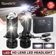 BraveWay H4 LED Light Bulb 6500K 3000K 4300K ​​Mini Lens Projector with Canbus Super Bright Fog Ligh