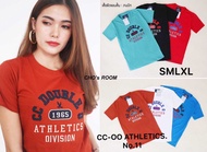 เสื้อยืด Conton ปัก CC OO งานป้าย ( S M L XL ) No.11