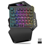 One Hand Mechanical Wireless Gaming Keyboard RGB Backlit Portable Mini Keyboard Game Controller for
