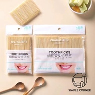 Double-Ended Bamboo Toothpick Tooth Floss Dental Floss Toothpick Oral Hygiene