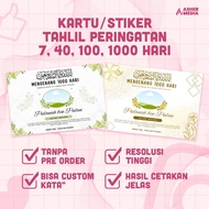 TAHLIL CARDS OR STICKERS WARNING 7, 40, 100, 1000 DAYS