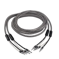 8TC Single Crystal Copper OCC Audio Speaker Cable HiFi Amplifier Speaker Cable Banana Plug- Banana P