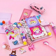 Notebooks & Note Journaling Kit - Cute Girly Diary Handbook Materials Tools,Washi Tapes Labels Stick