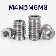 SUS304 Insert Nuts Thread for Wood Insert Hex Socket Screw Furniture Nut M4M5M6M8 [FKY-G1]