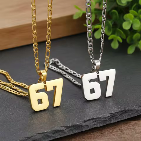 67 Necklace Six Seven Meme Pendant Novelty Number Jewelry Gift for Women Men Jewelry Sportsmanship G